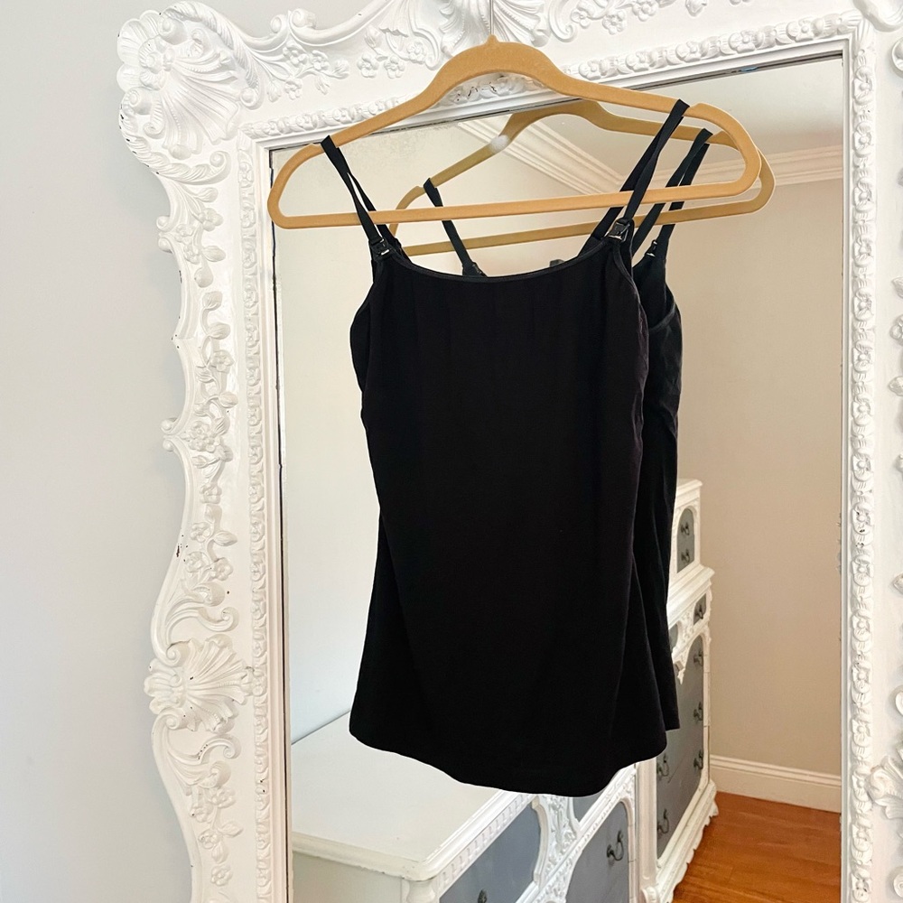 Cosabella Black Nursing Tank Top with Built in Bra